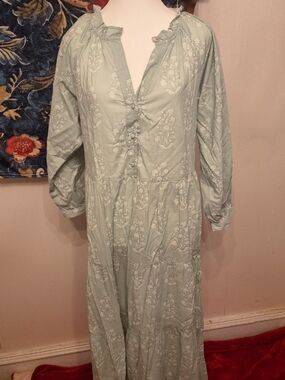 Magnolia Light Sage Floral Cotton Dress